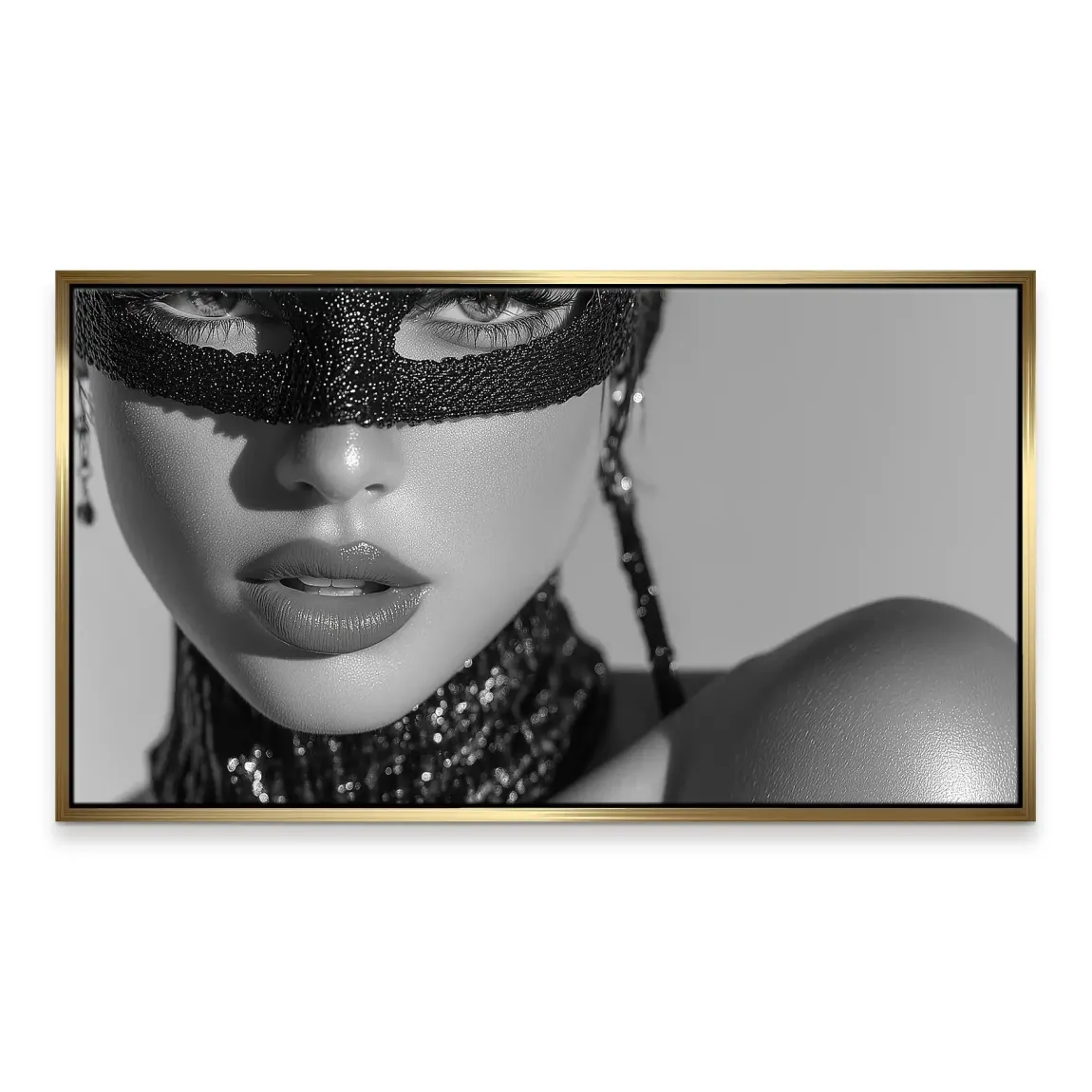 Masked Beauty Noir Art Leinwand Bild