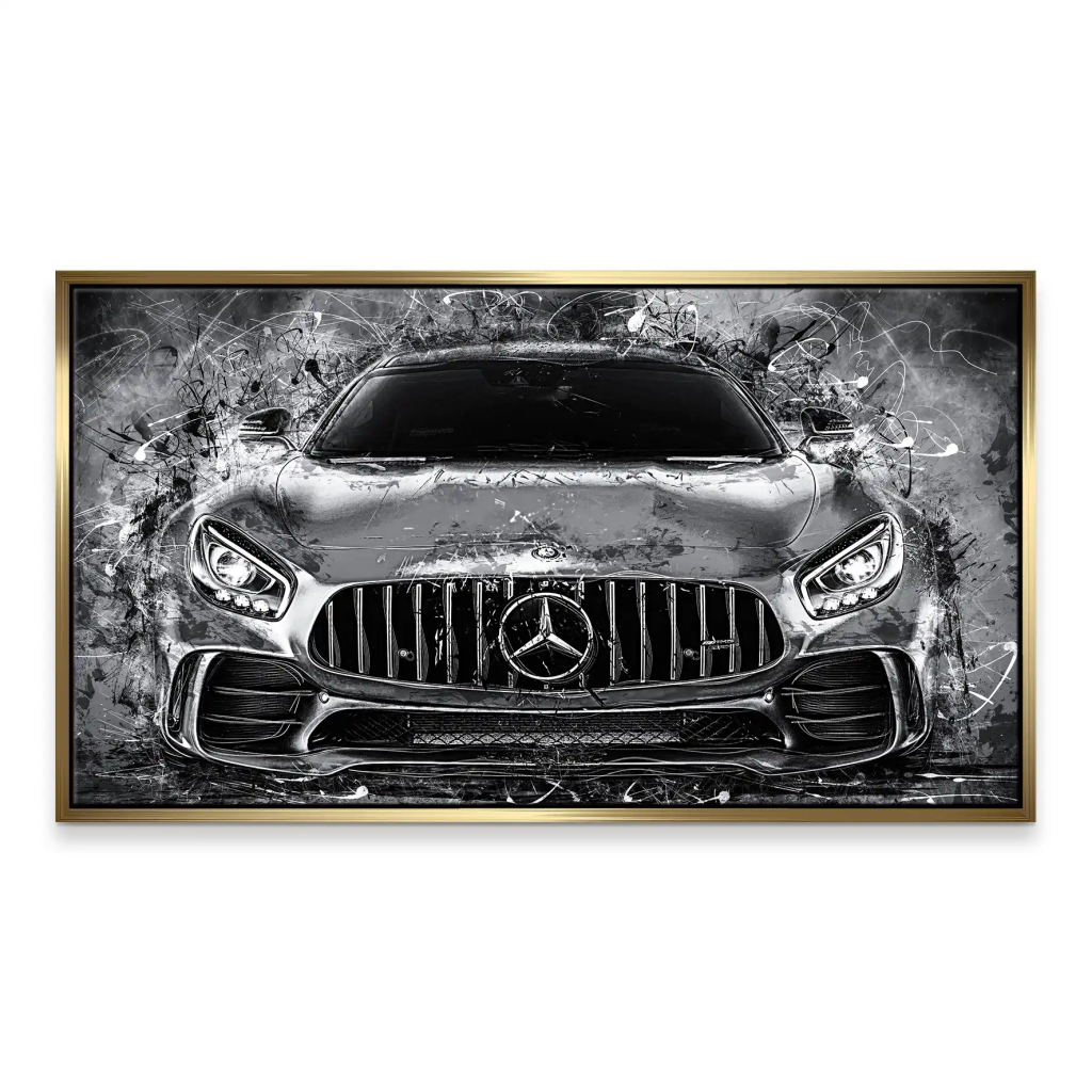 Mercedes AMG GT Silver Style Leinwand Bild INGALERIE