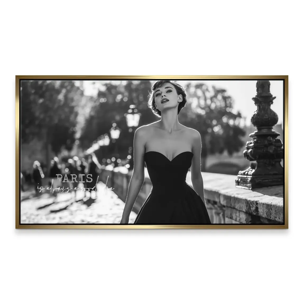 Audrey walk in Paris Leinwand Bild