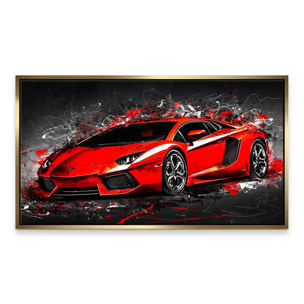 Lambo Aventador Abstrakt Rot Leinwand Bild INGALERIE