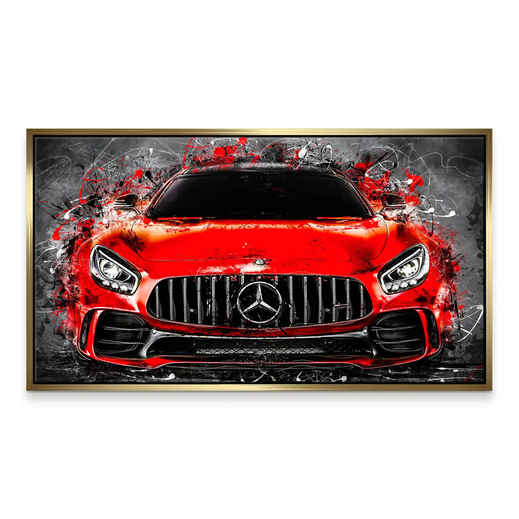 Mercedes AMG GT Abstrakt Rot Leinwand Bild INGALERIE