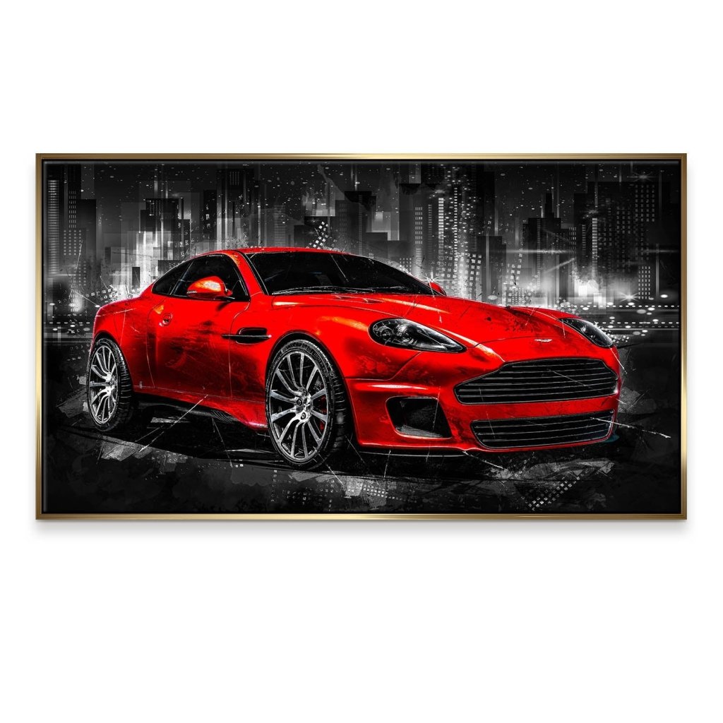 Aston Martin Abstrakt Red Style Leinwand Bild INGALERIE