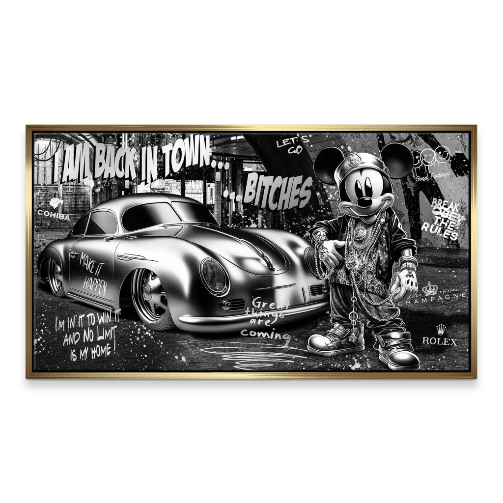 Micky Speedster 356 Pop Art Style Leinwand Bild INGALERIE