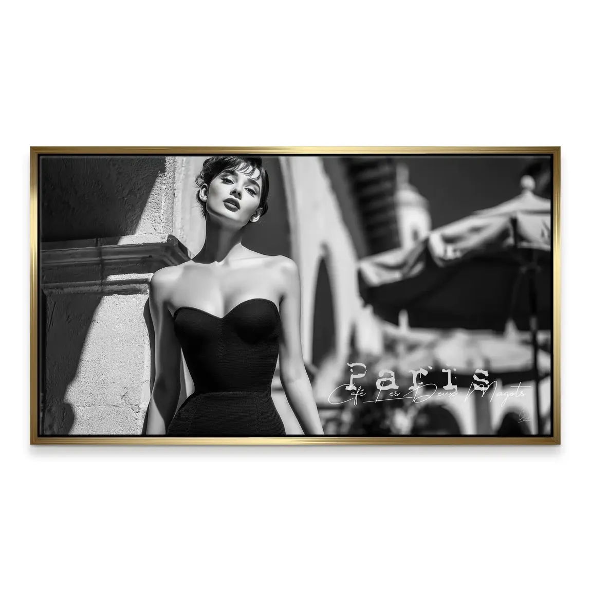 Audrey Hepburn Paris Cafe Leinwand Bild