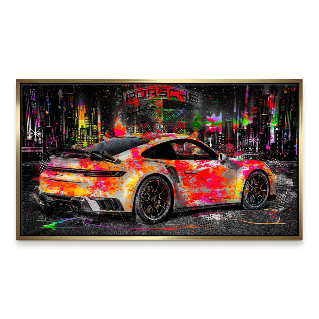 Porsche 911 Turbo Pop Art Style Leinwand Bild INGALERIE