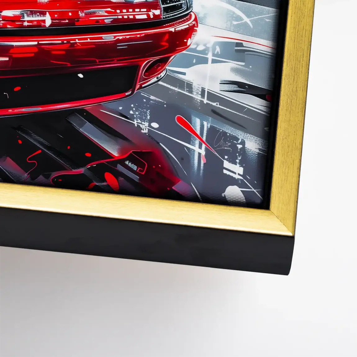 Porsche 911 Red City Leinwand Bild