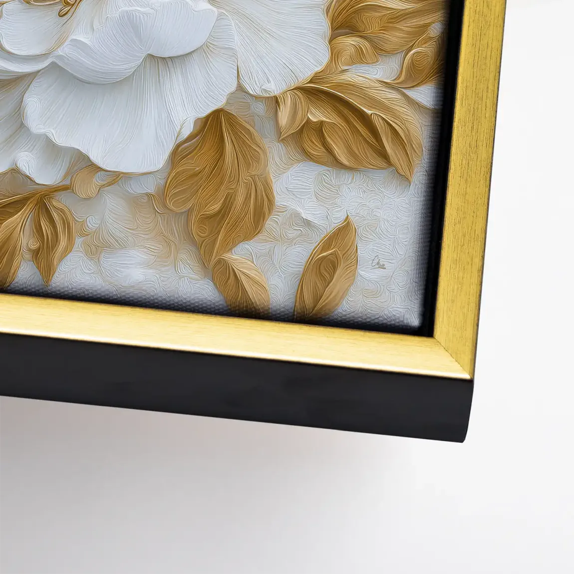 White Gold Rose Art Leinwand Bild