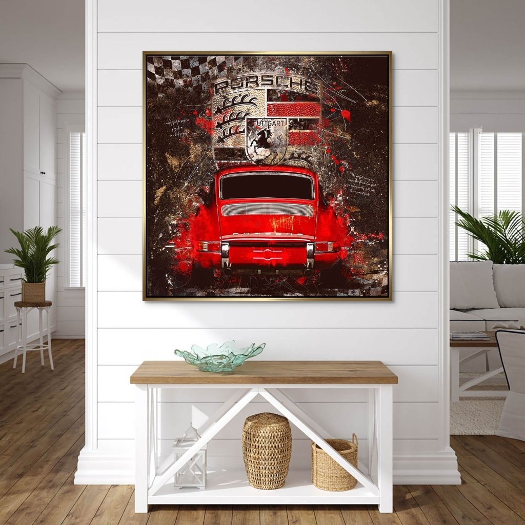 Porsche 911 Retro Abstrakt Leinwand Bild INGALERIE