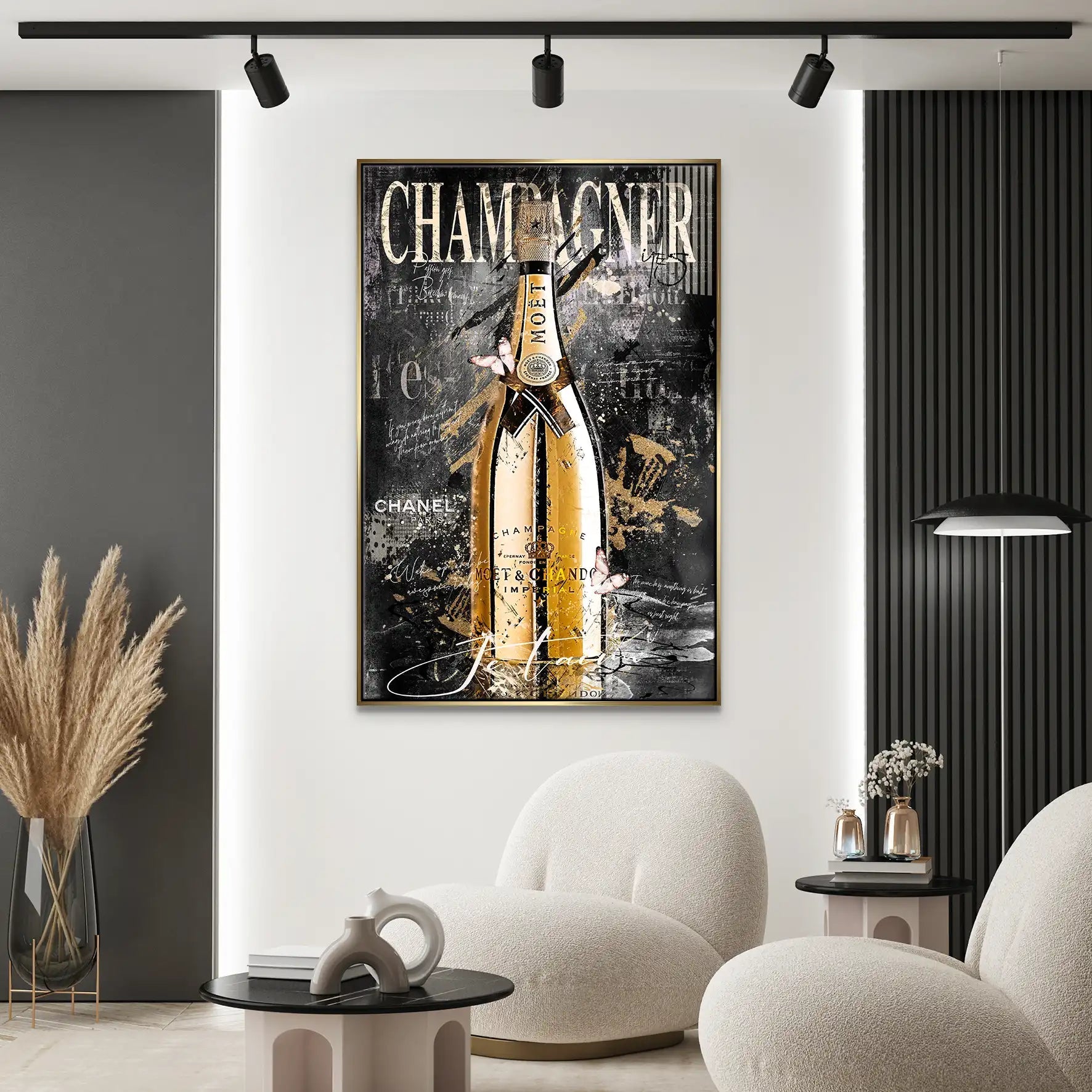 Champagner Je Taime Leinwand Bild INGALERIE