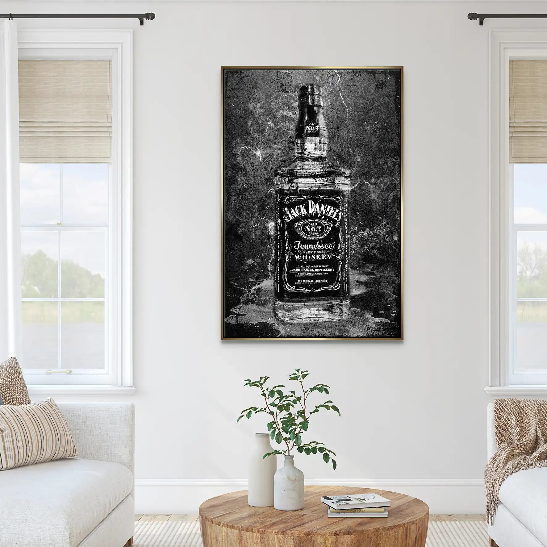 Jack Whisky Black Style Leinwand Bild INGALERIE