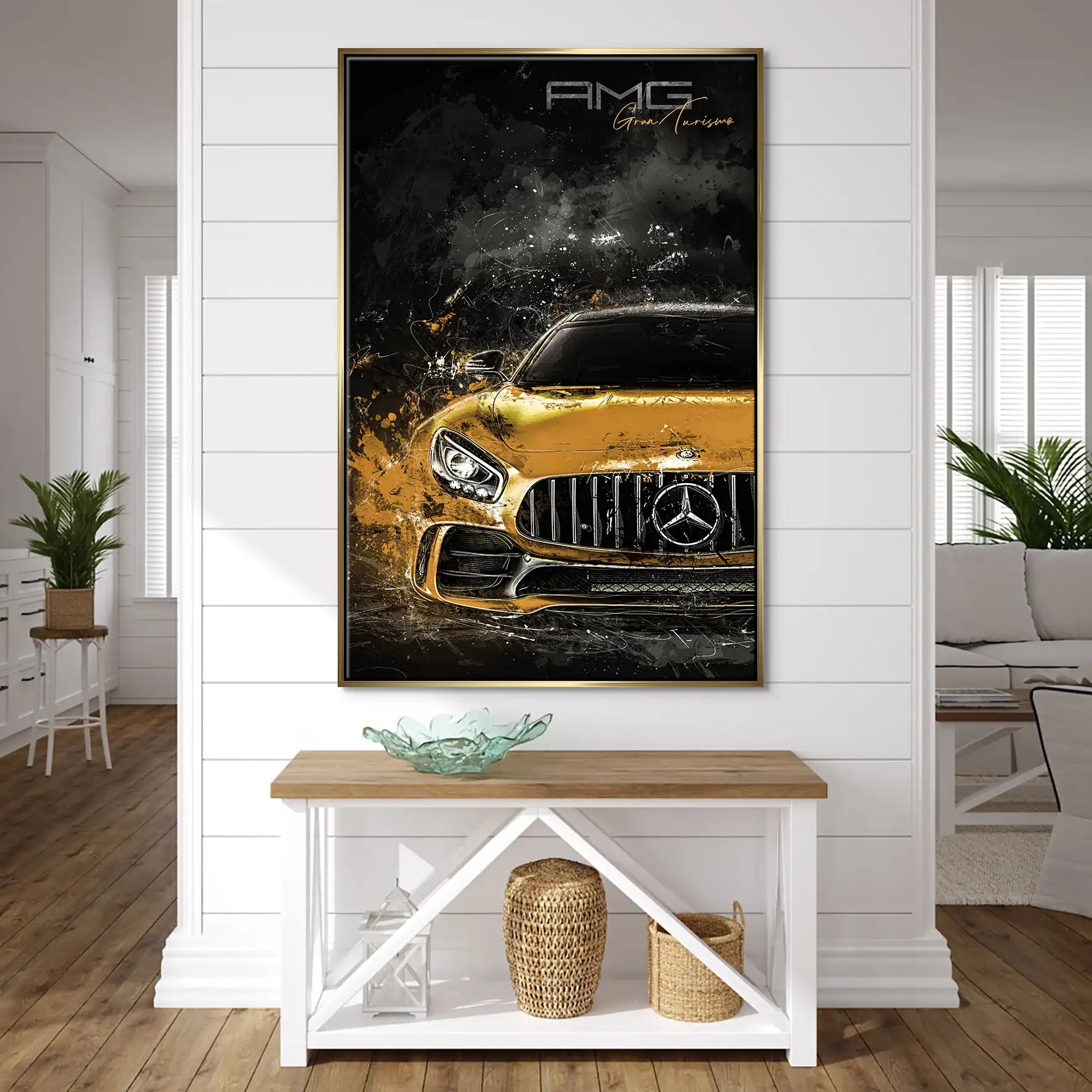 Mercedes AMG GT Modern Style Leinwand Bild INGALERIE