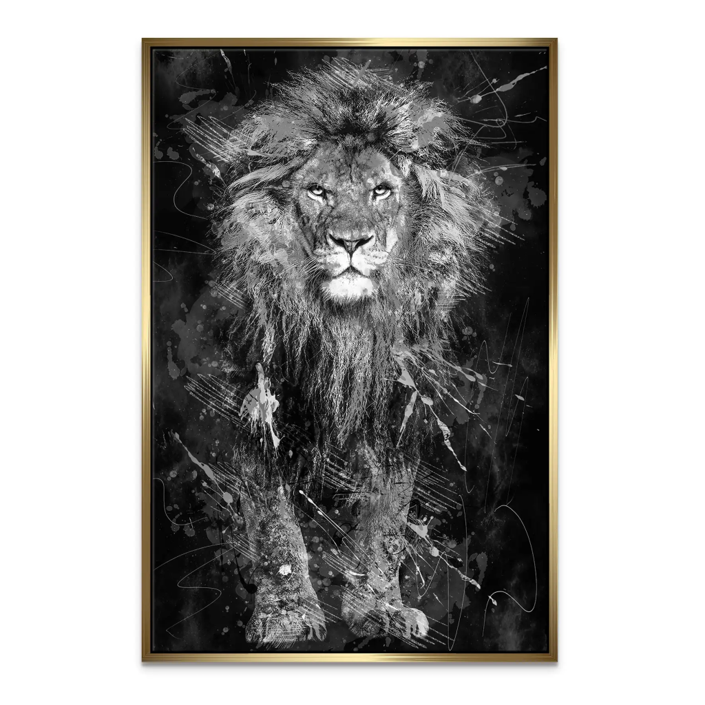 Lion Dark Splash Leinwand Bild INGALERIE