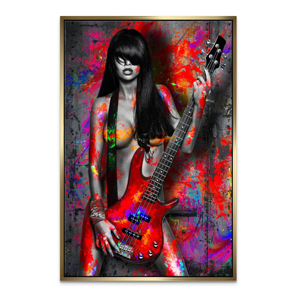 Guitar Abstrakt Color Style Leinwand Bild INGALERIE