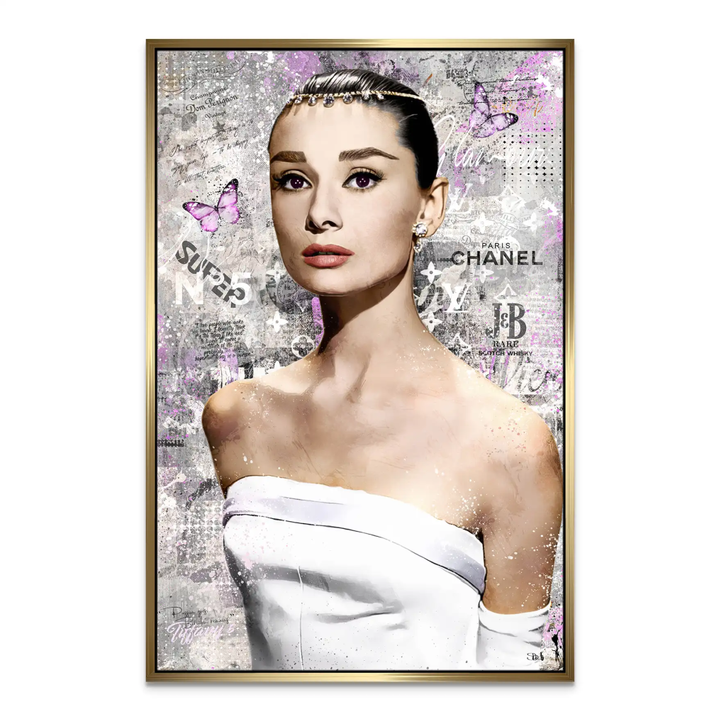 Audrey Hepburn Silver Style Pop Art Leinwand Bild INGALERIE