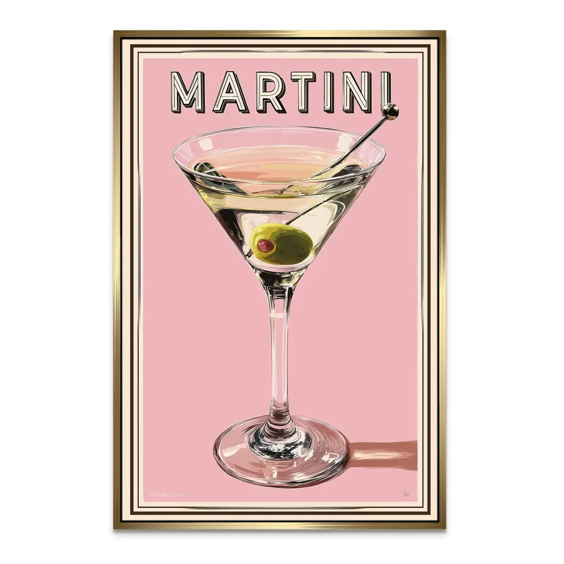 Martini Retro Art Leinwand Bild