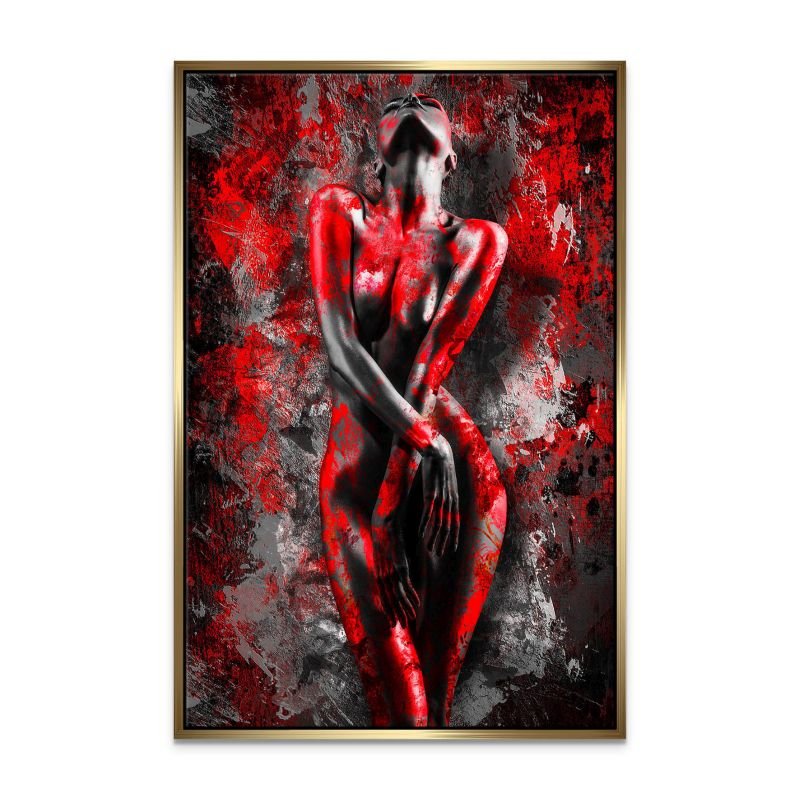 Red Woman Erotik Abstrakt Leinwand Bild INGALERIE