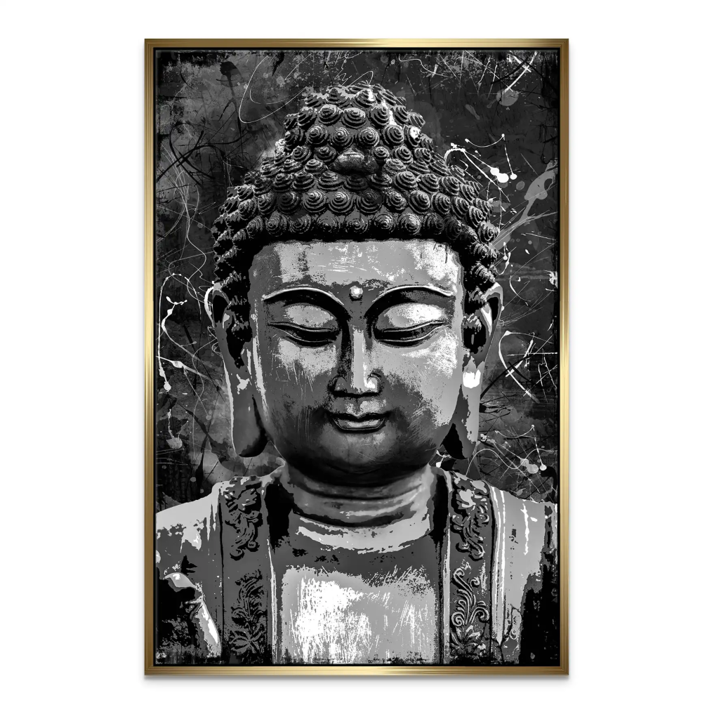 Buddha Black Abstrakt Leinwand Bild INGALERIE