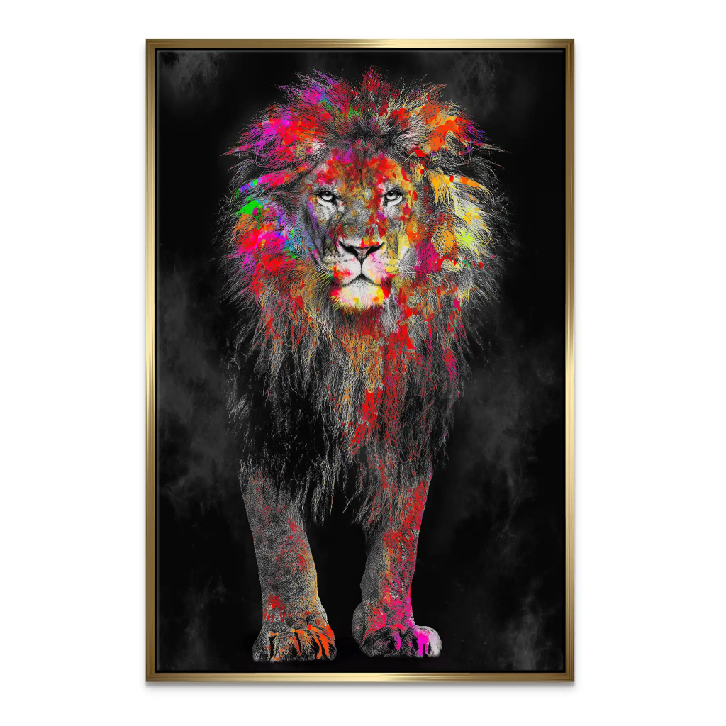 Lion Color Style Leinwand Bild INGALERIE