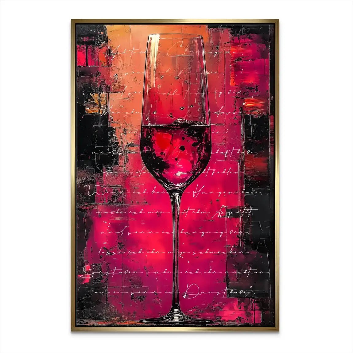 Champagner Glas Zitat Leinwand Bild INGALERIE