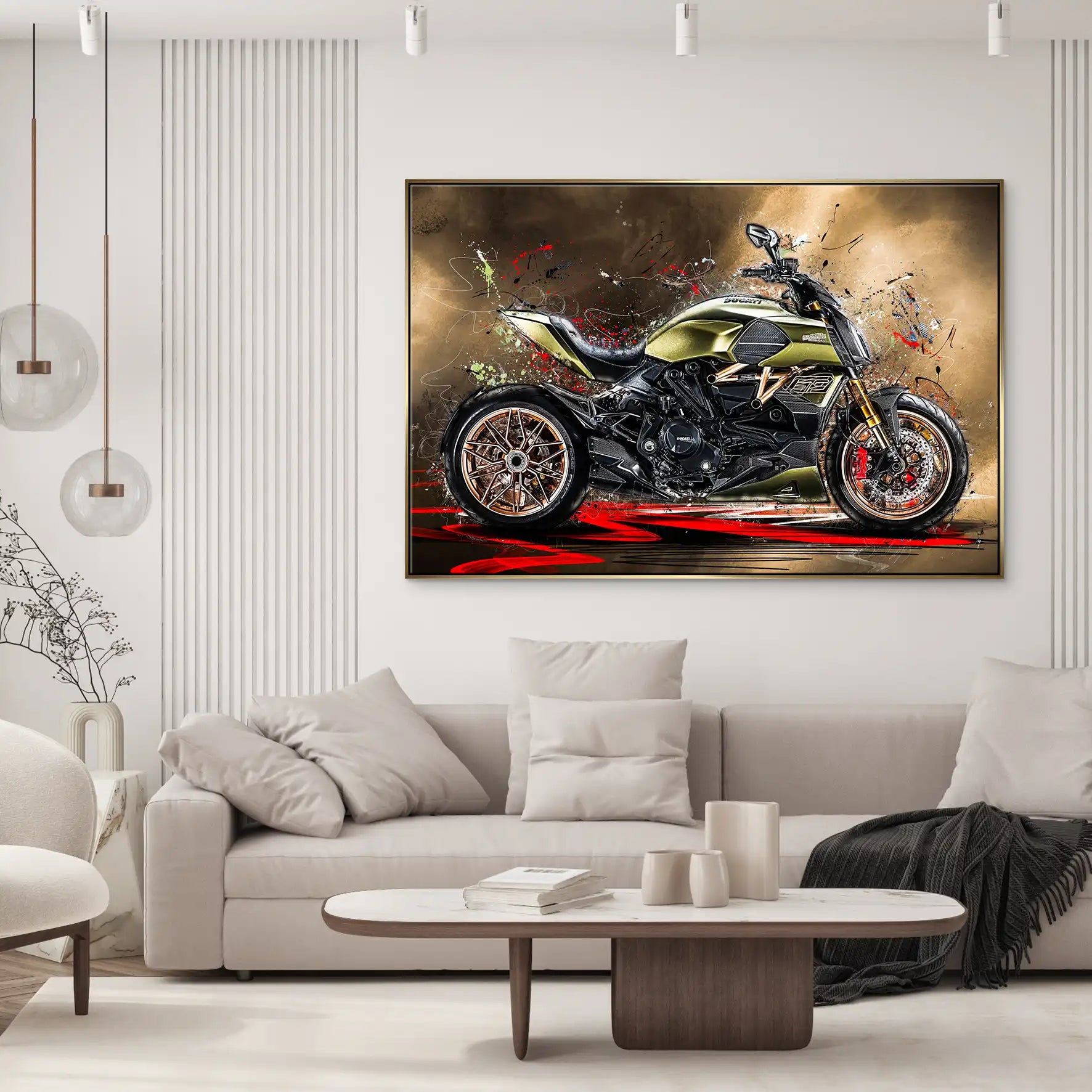 Ducati Diavel Lambo Retro Leinwand Bild INGALERIE