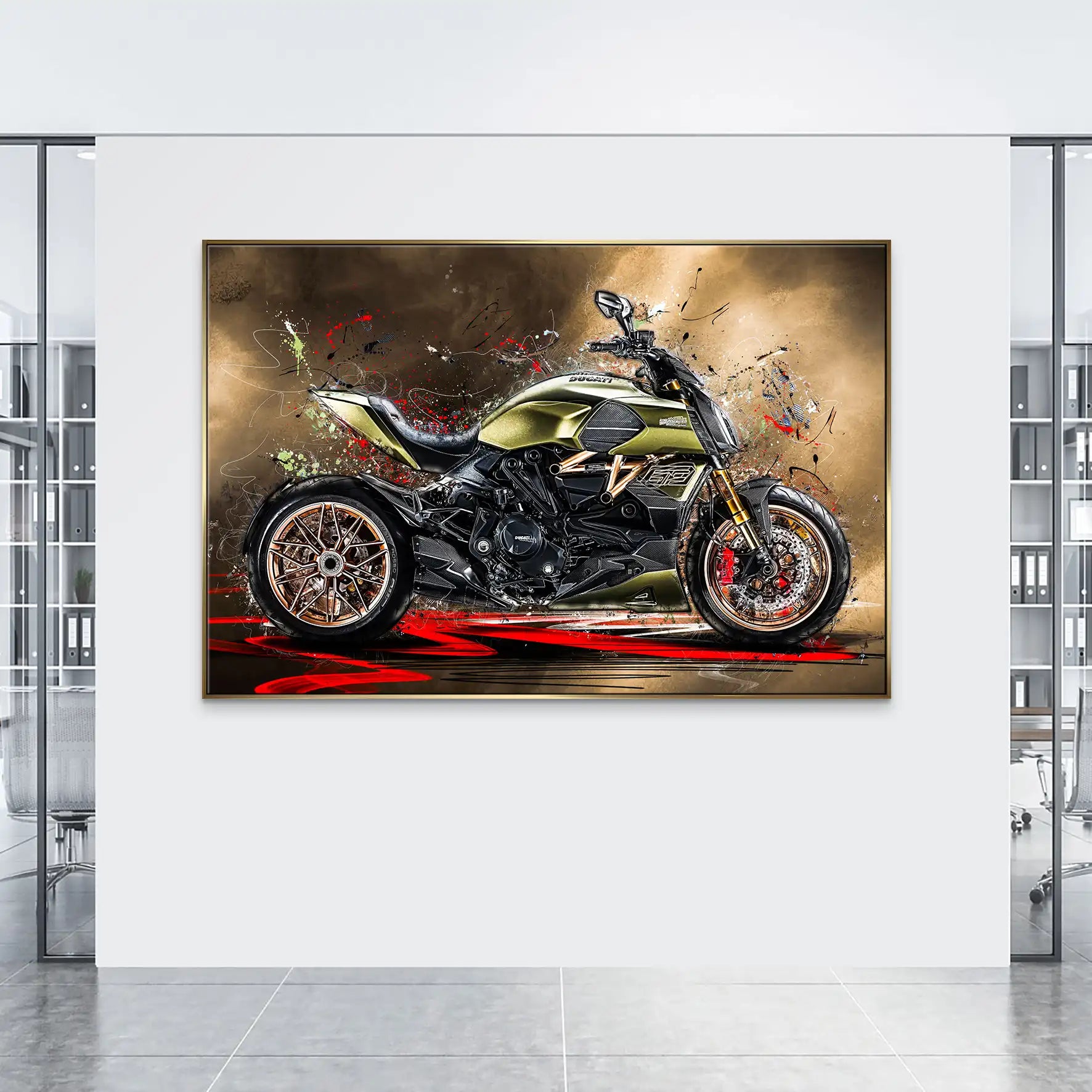 Ducati Diavel Lambo Retro Leinwand Bild INGALERIE