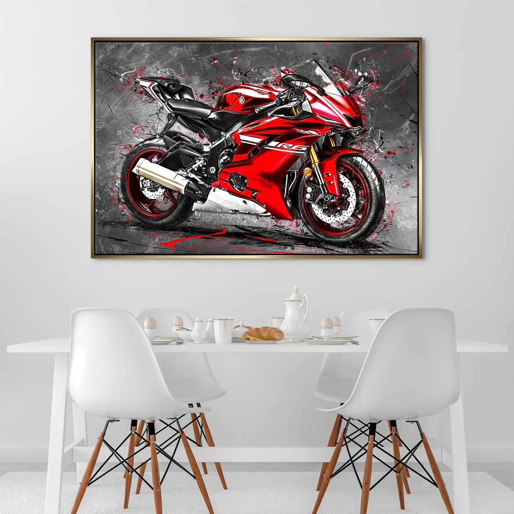 Yamaha R6 Abstrakt Rot Leinwand Bild INGALERIE