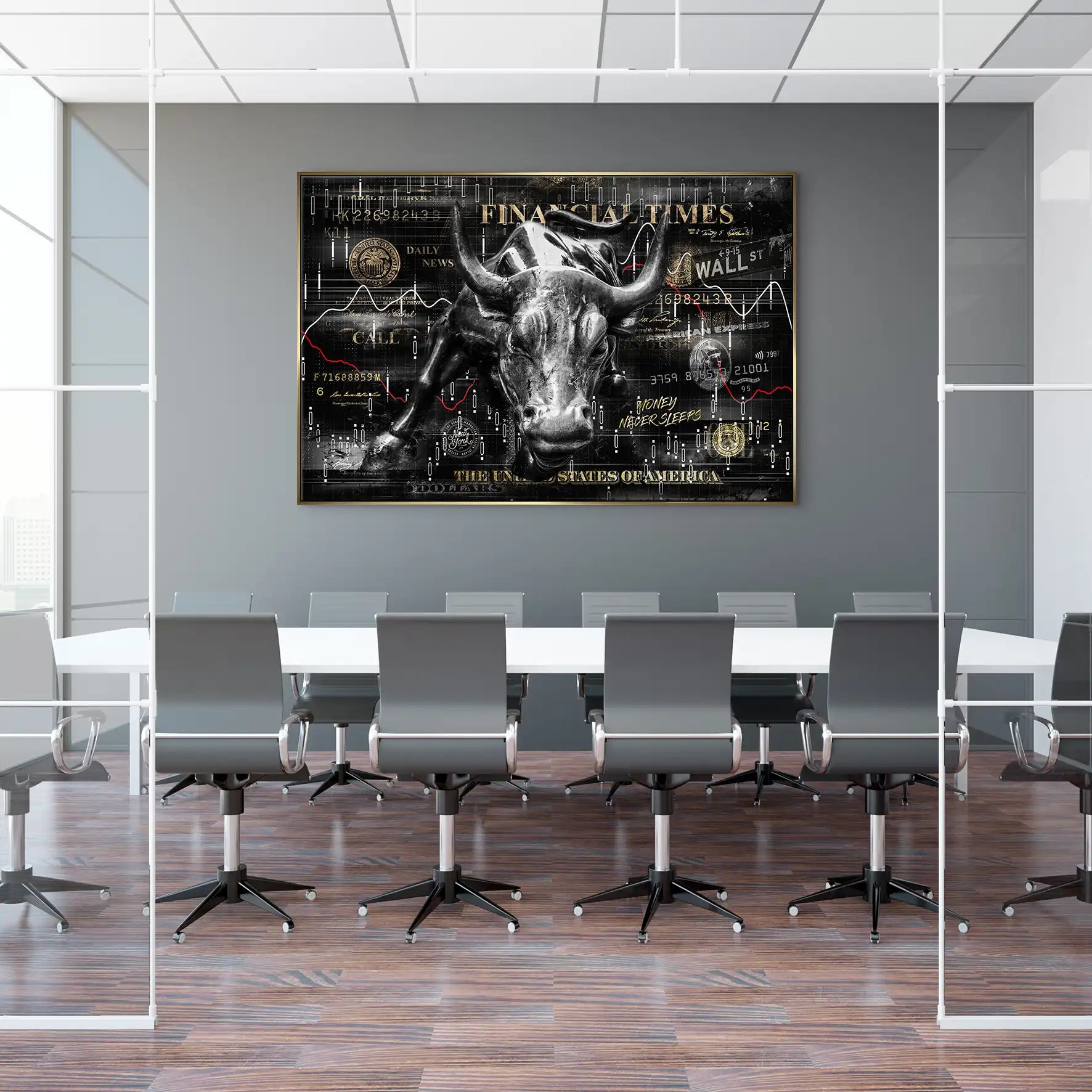 Wallstreet Bulle Black Pop Art Leinwand Bild INGALERIE