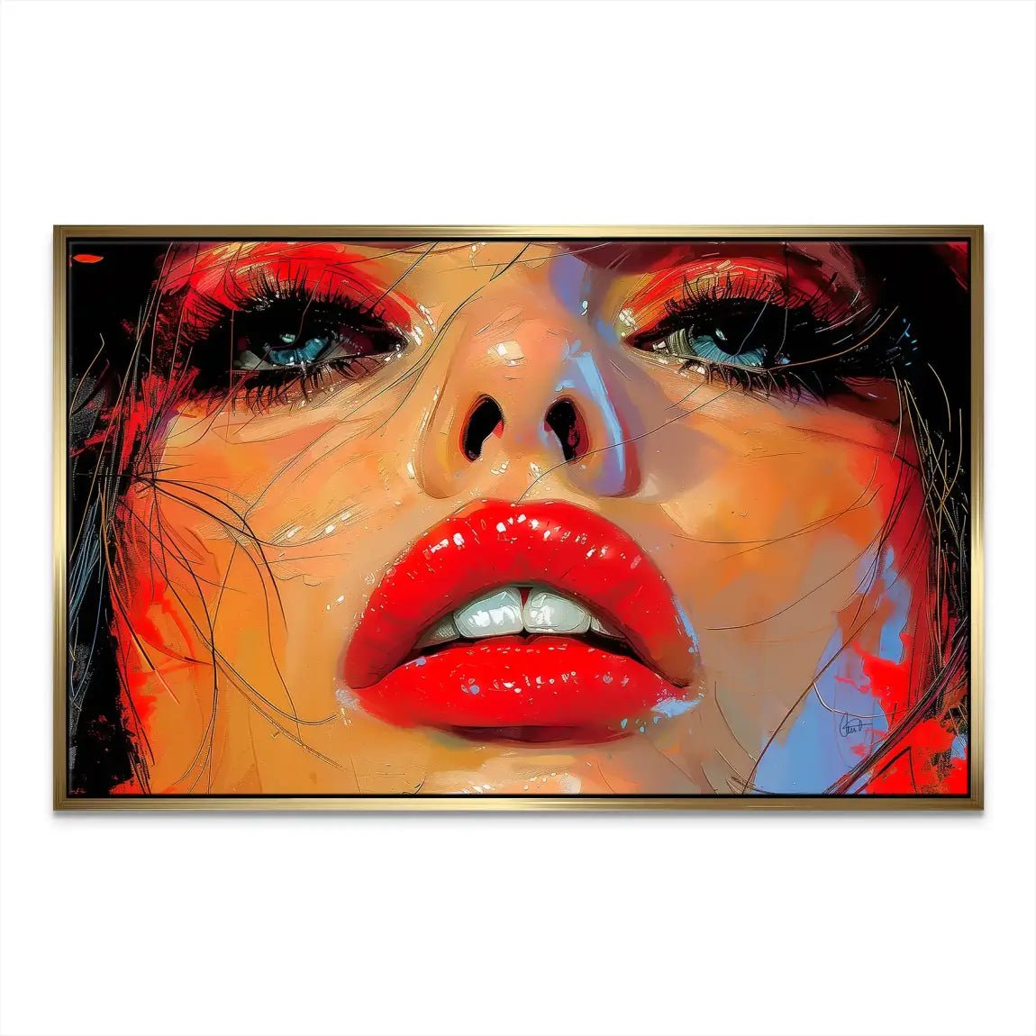 Red Lips Abstrakt Leinwand Bild INGALERIE