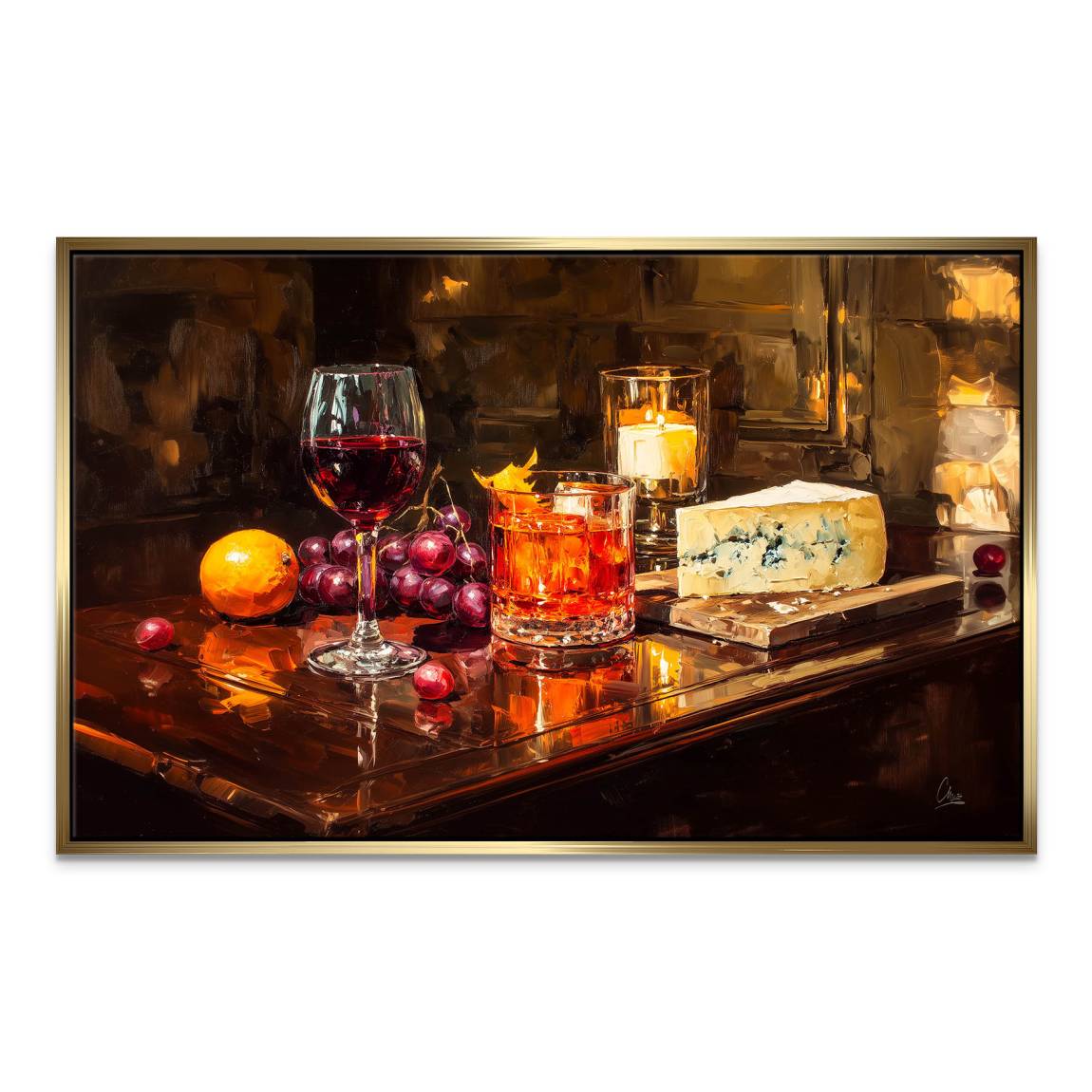 Wein im Licht Leinwand Bild