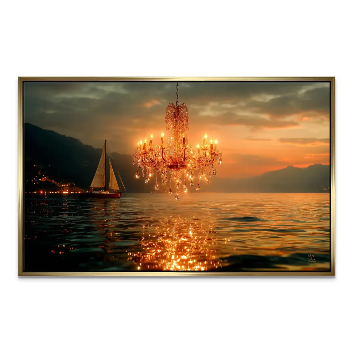 Abendlichter Leinwand Bild