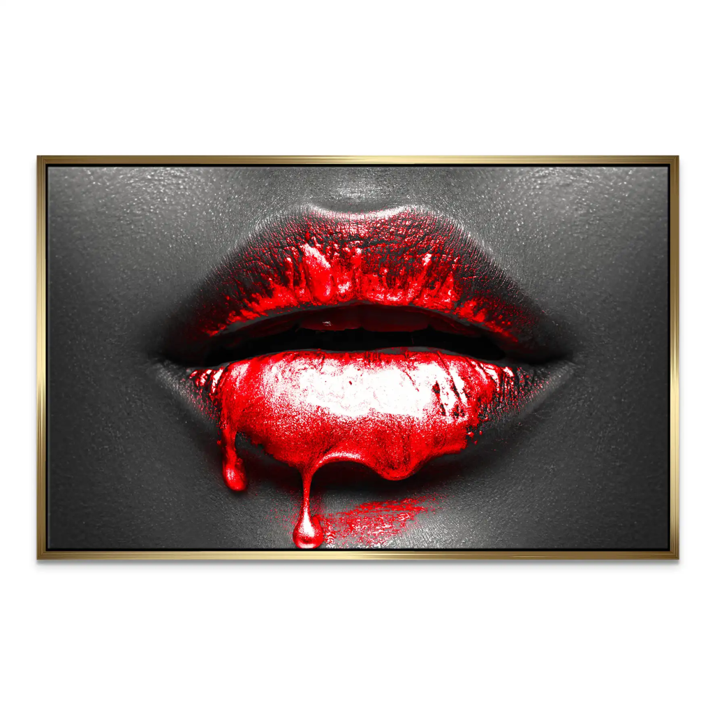 Rote Lippen Leinwand Bild INGALERIE