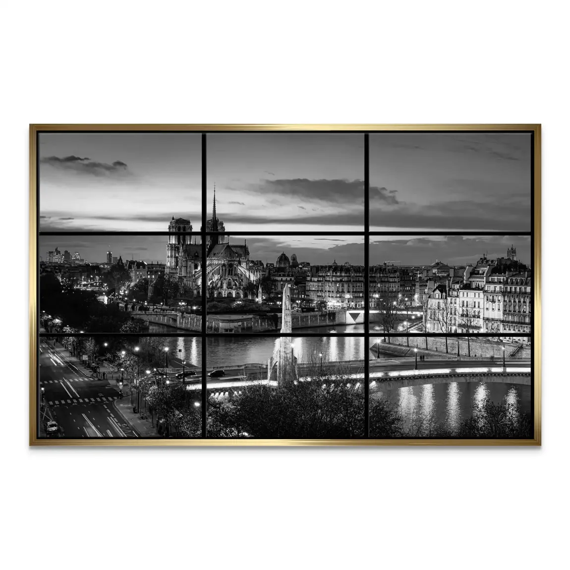 Paris Lights Noir Leinwand Bild