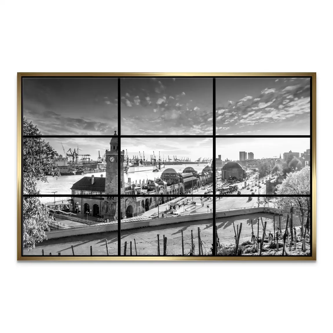 Hamburg Skyline Classic Leinwand Bild