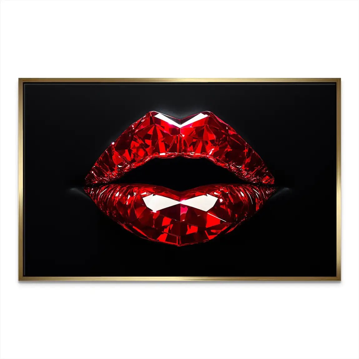 Red Glas Lips Leinwand Bild INGALERIE