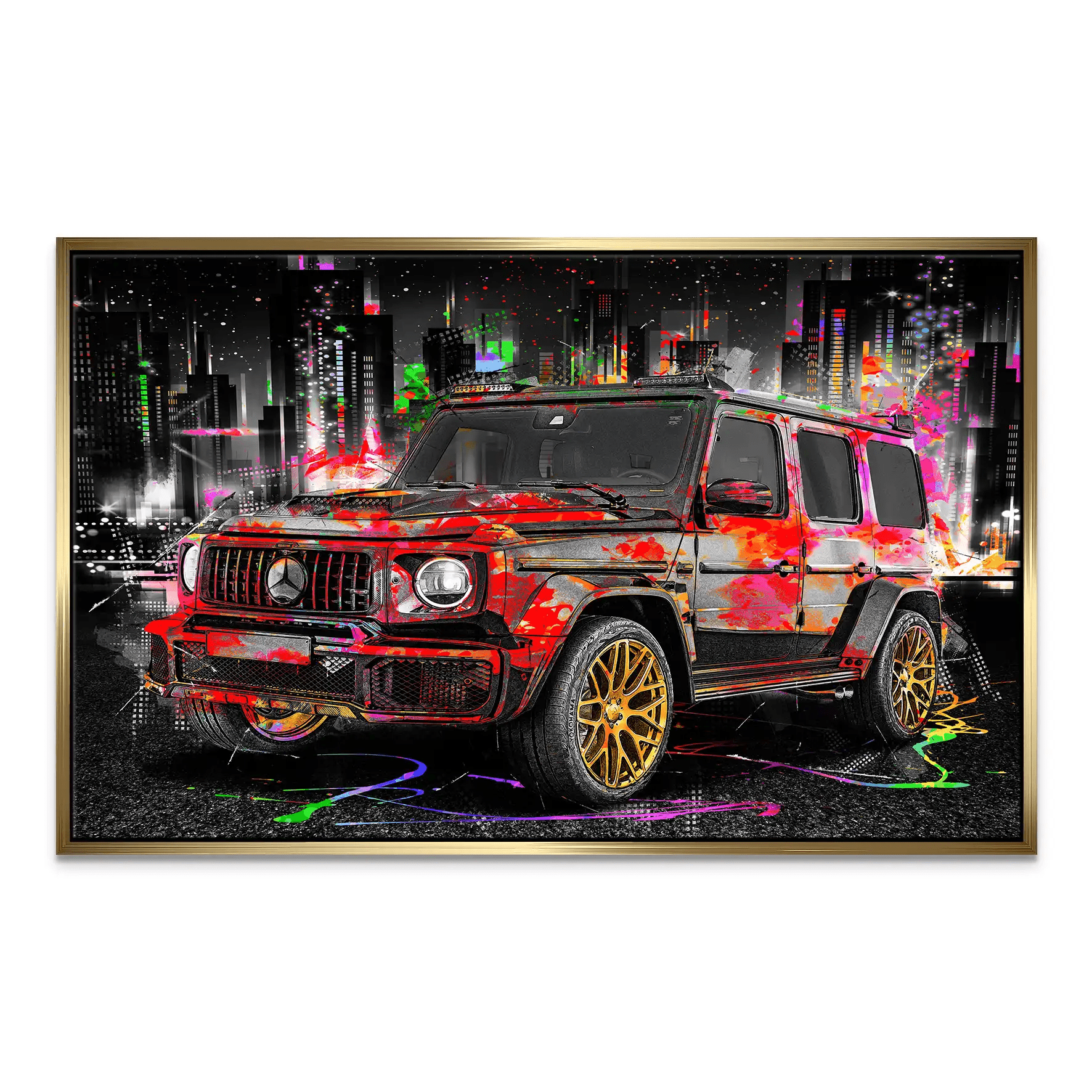 Mercedes G63 Abstrakt Color Leinwand Bild INGALERIE