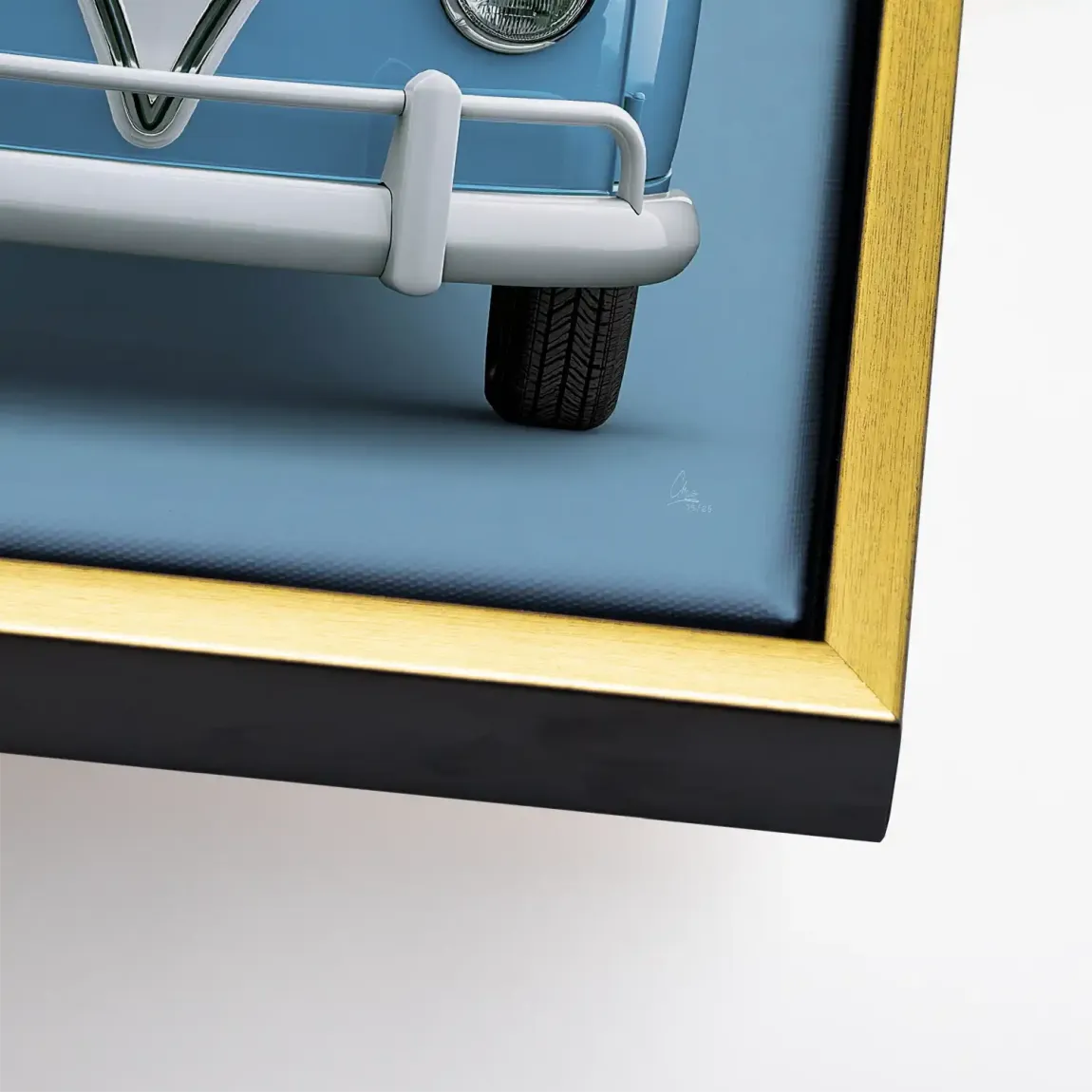 Blue VW Bulli Leinwand Bild