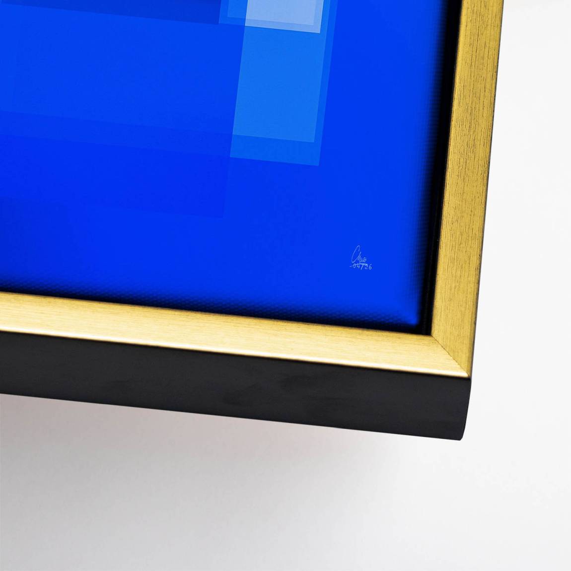 Kobaltblaue Geometrie Leinwand Bild