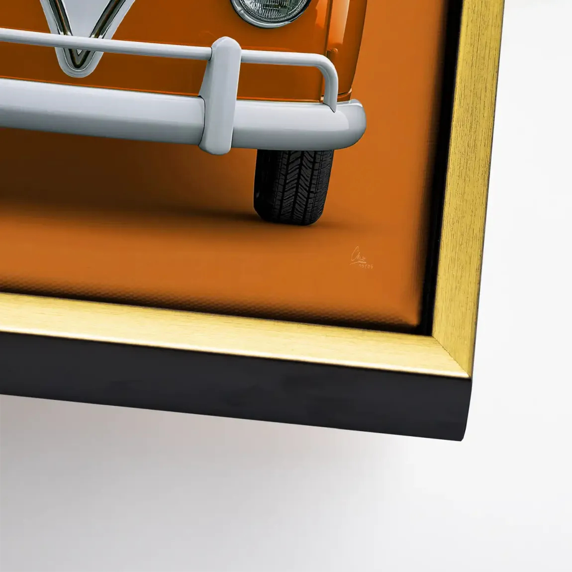Orange VW Bulli Leinwand Bild