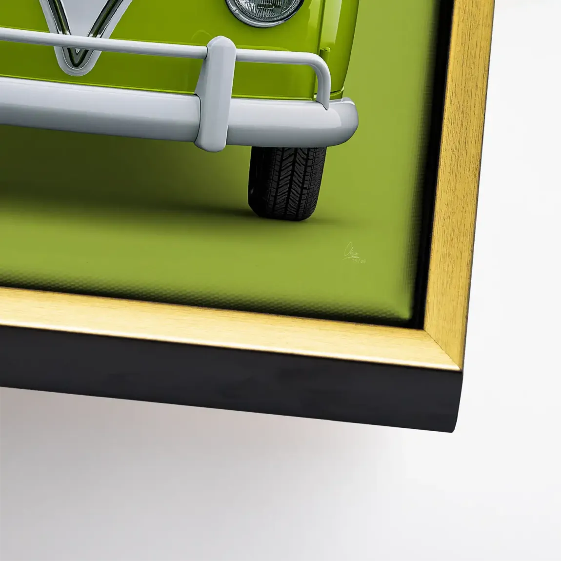 Green VW Bulli Leinwand Bild