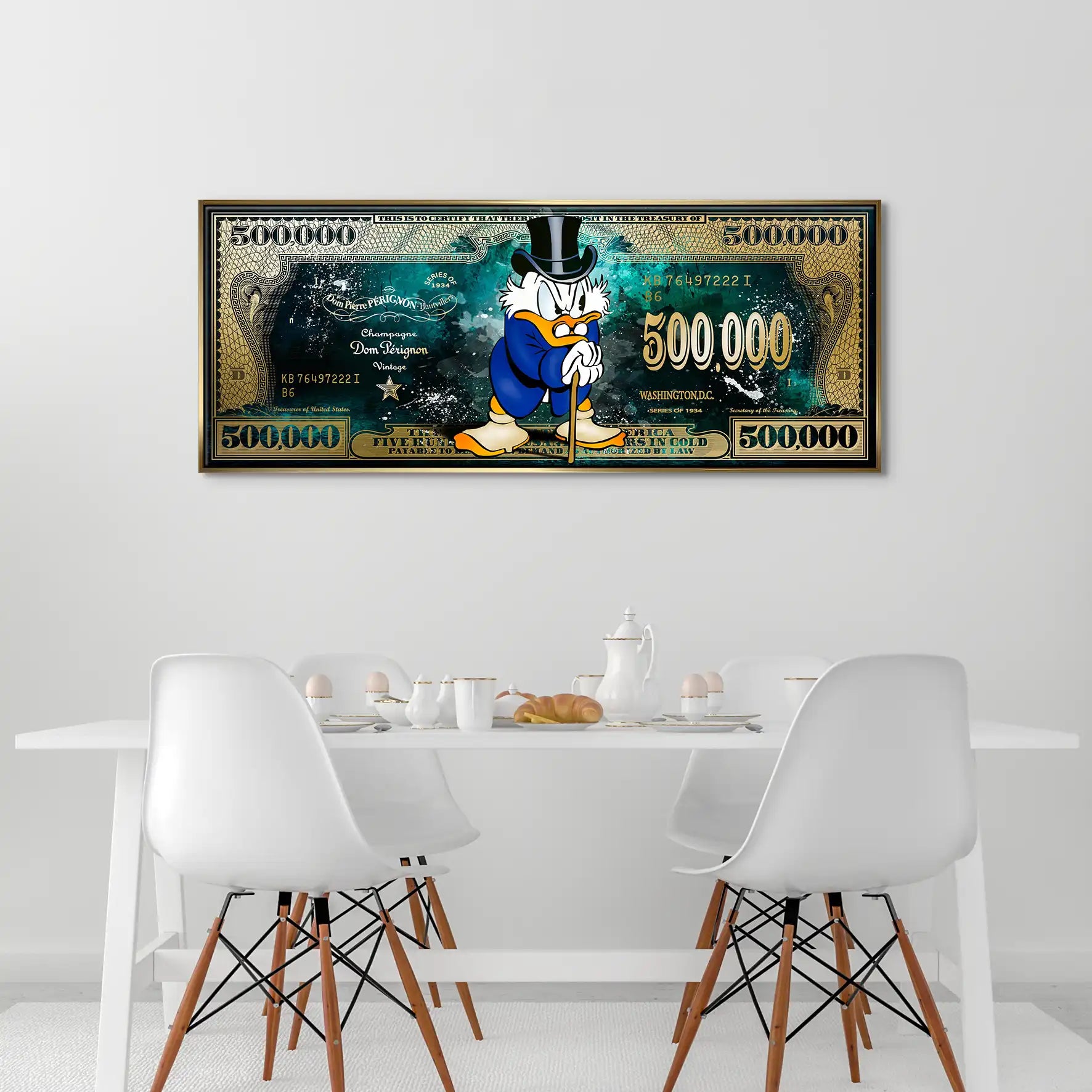 Dagobert Green Scrooge Dollar Leinwand Bild INGALERIE