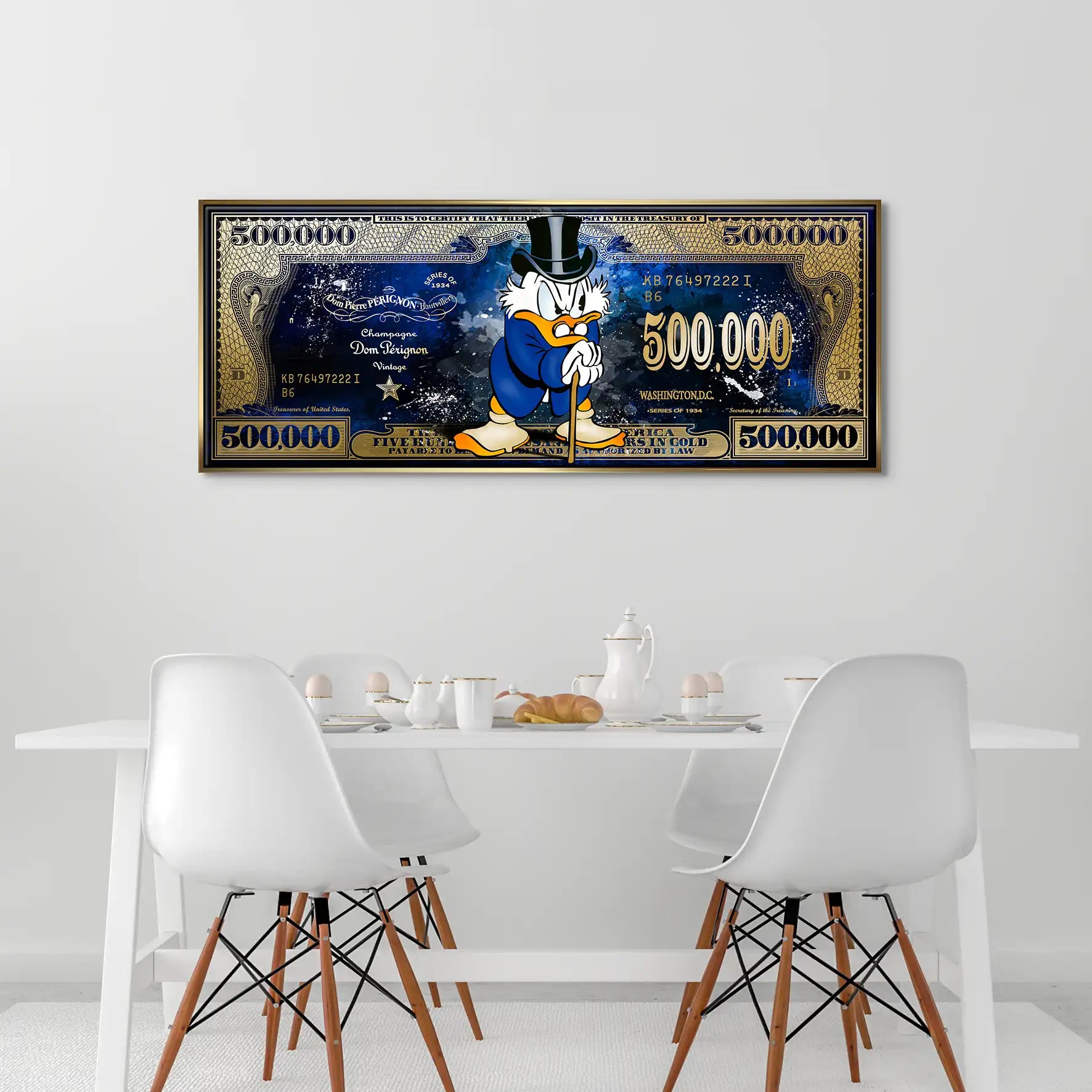 Dagobert Blue Scrooge Dollar Leinwand Bild INGALERIE