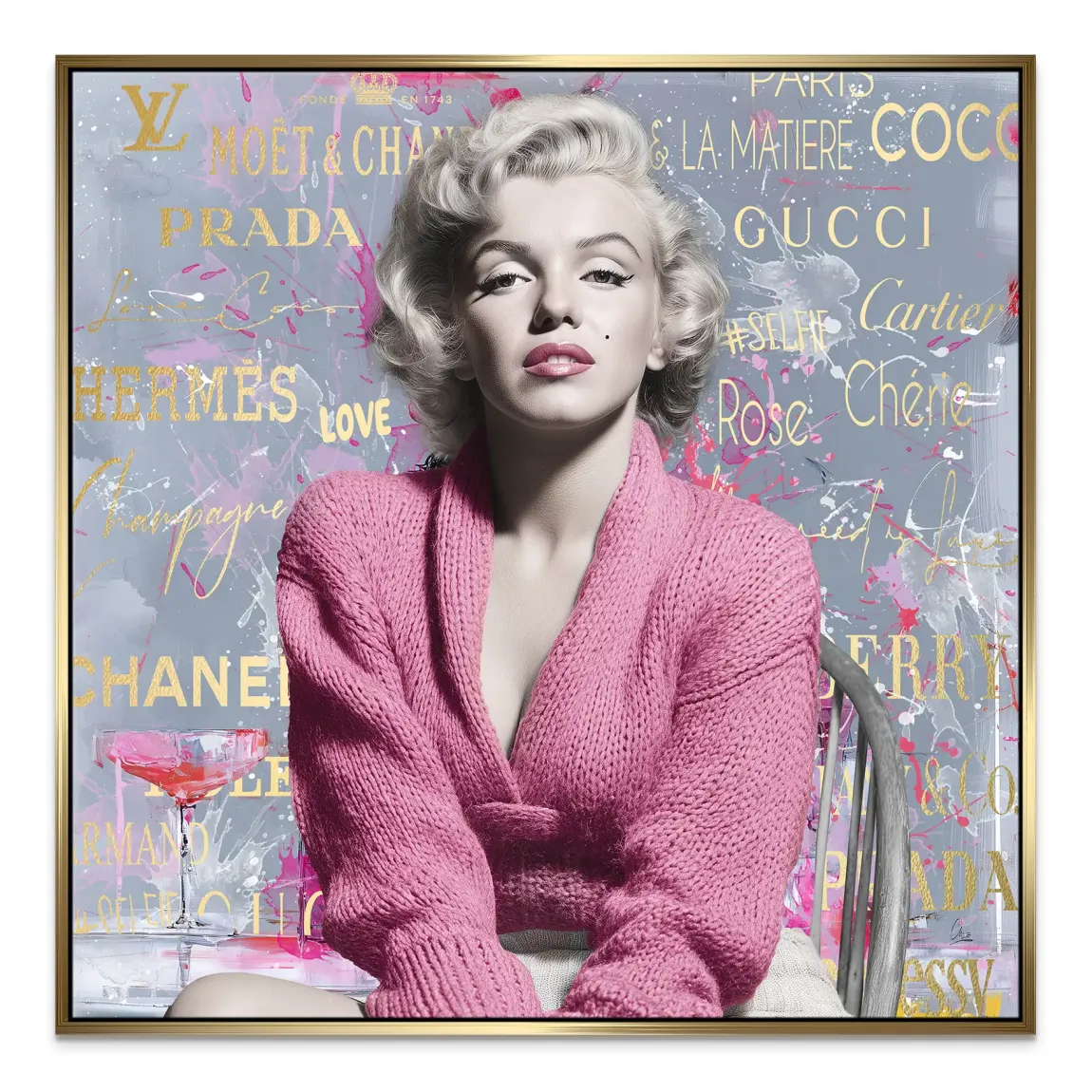 Marilyn Monroe Luxury Style Leinwand Bild