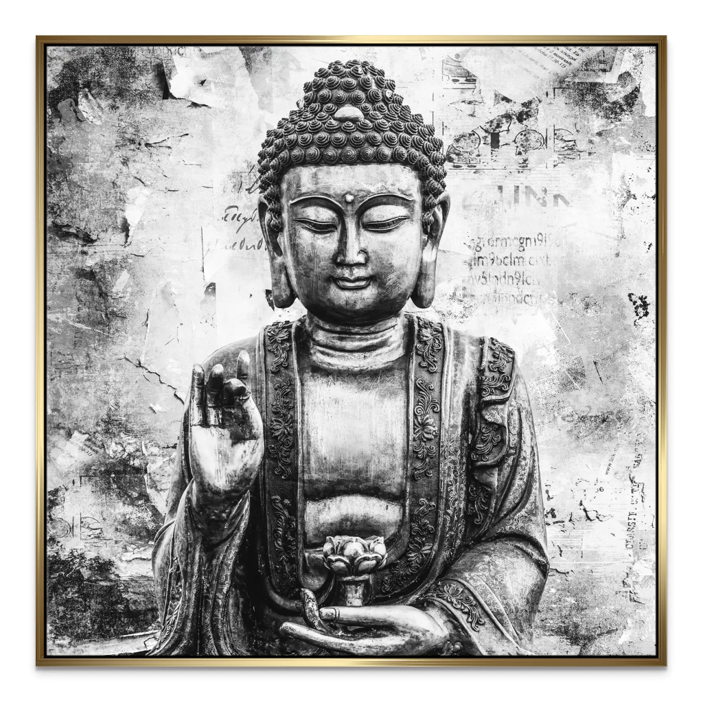 Buddha Abstrakt Black & White Leinwand Bild INGALERIE