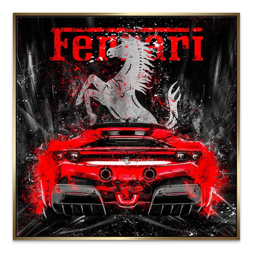 Ferrari SF90 Abstrakt Leinwand Bild INGALERIE