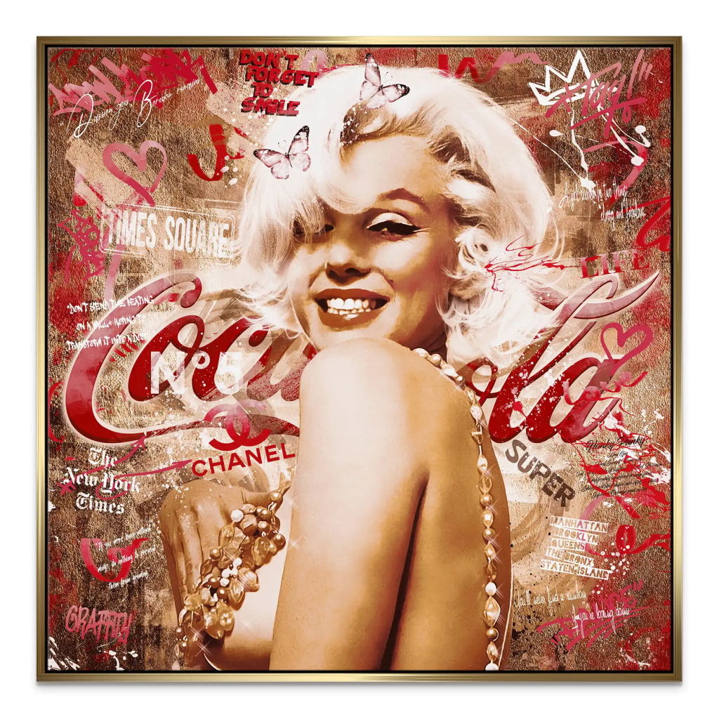 Marilyn Monroe Graffiti Retro Style Leinwand Bild INGALERIE