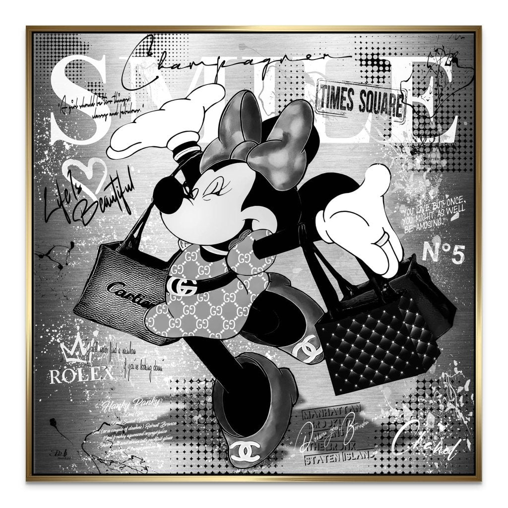 Minnie Smile Black Pop Art Leinwand Bild INGALERIE