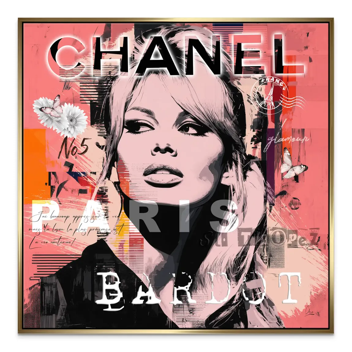Bardot Chanel Art Leinwand Bild