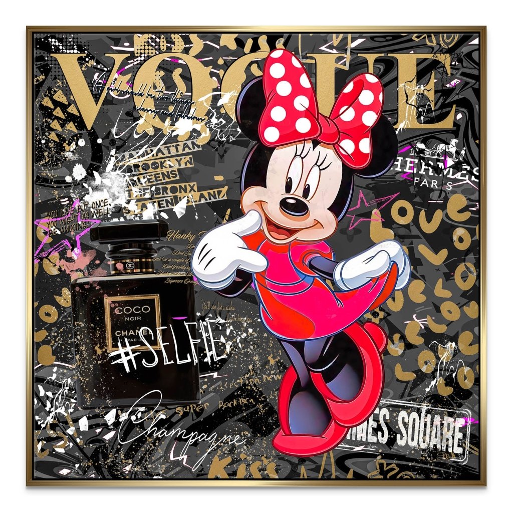 Minnie Vogue Gold Pop Art Leinwand Bild INGALERIE