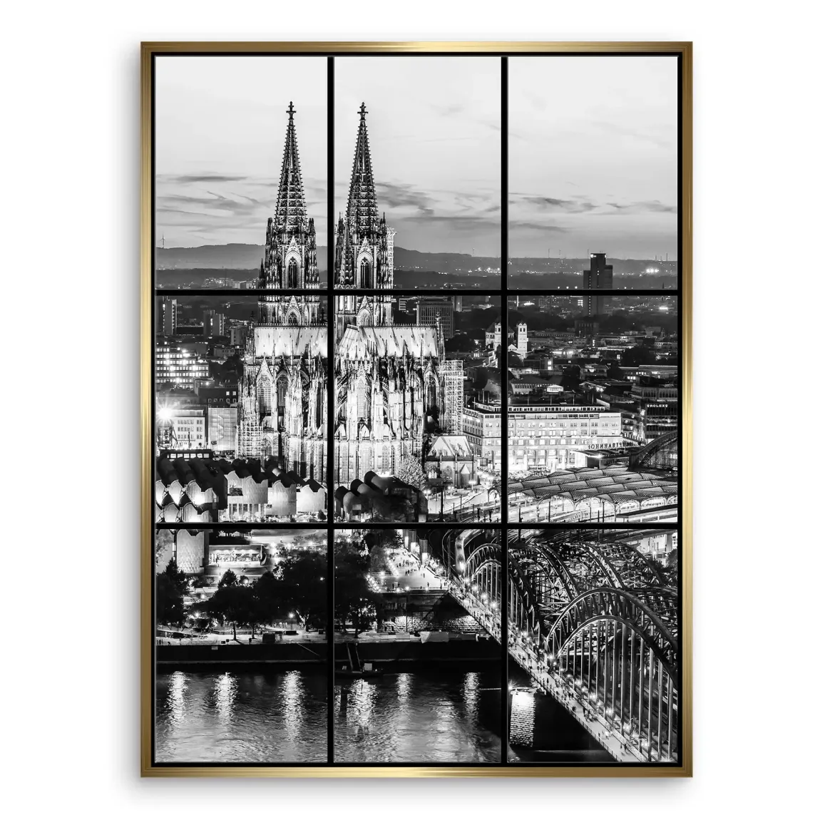 Köln Night Vision Leinwand Bild