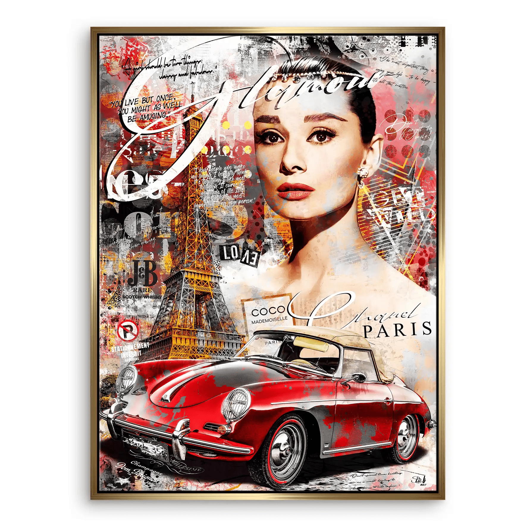 Audrey Porsche Pop Art Leinwand Bild INGALERIE